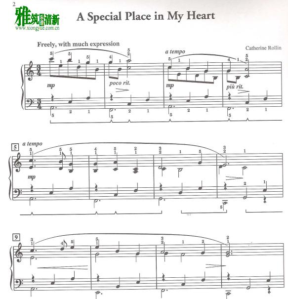 Catherine Rollin - A Special Place in my Heart钢琴谱