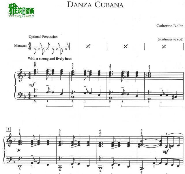 Catherine Rollin - Danza Cubana钢琴谱