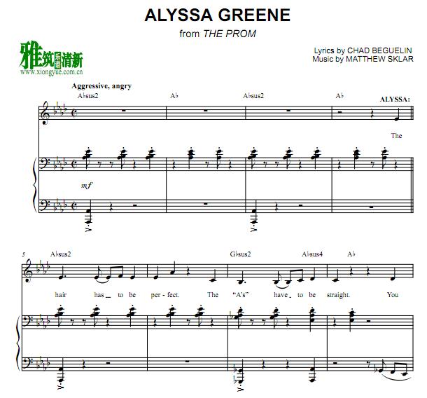 The Prom - Alyssa Greene钢琴伴奏谱