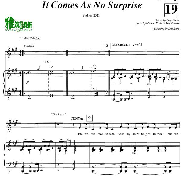 Doctor Zhivago - It Comes as No Surprise正谱 钢琴伴奏谱