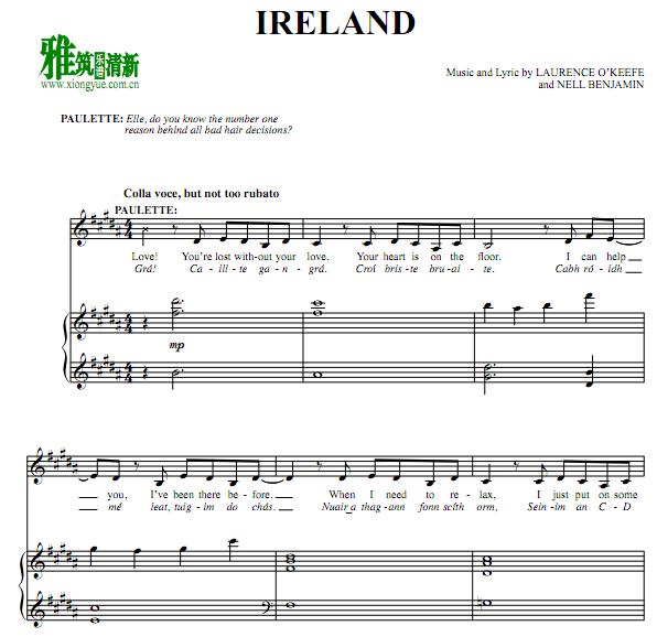 Legally Blonde - Ireland正谱 钢琴伴奏谱