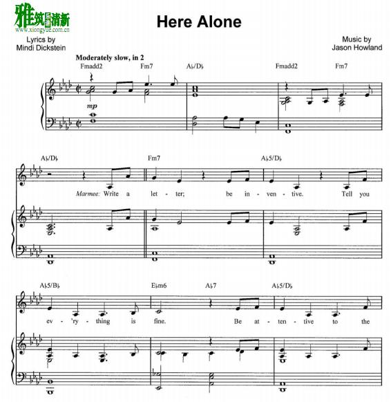 Little Women - Here Alone正谱 钢琴谱