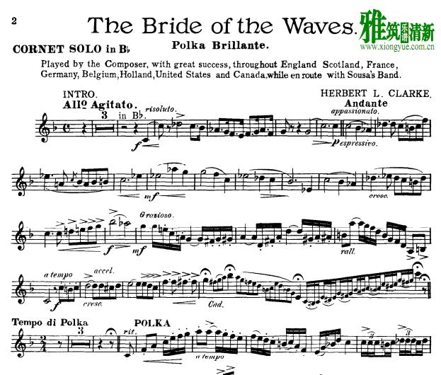 赫伯特克拉克 Herbert.clarke - 卷发新娘 The bride of the waves 短号谱
