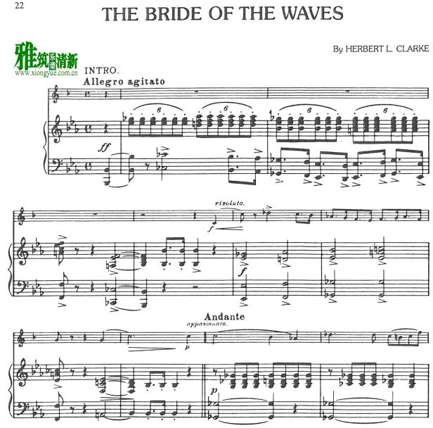赫伯特克拉克 Herbert.clarke - 卷发新娘 The bride of the waves 短号钢琴伴奏谱