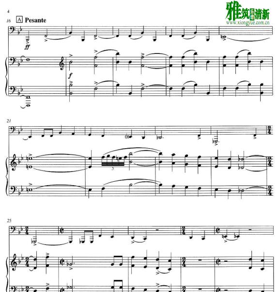Alexej Lebedjew - Koncert Nr 2低音长号钢琴伴奏谱