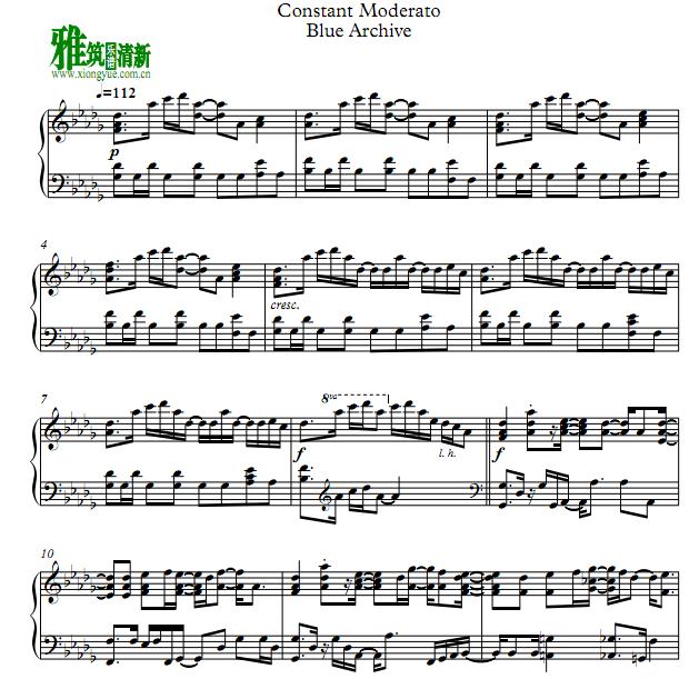 Blue Archive - Constant Moderato钢琴谱