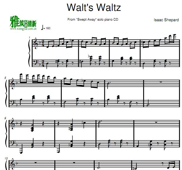 Isaac Shepard - Walt's Waltz钢琴谱