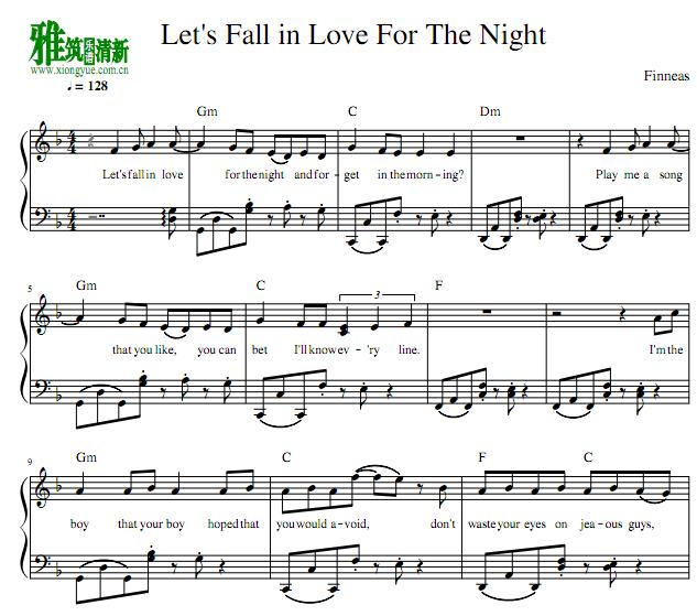 FINNEAS - Let's Fall In Love For The Night钢琴谱