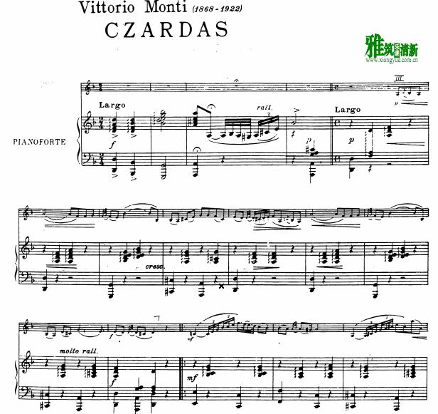 Czardas 查尔达什舞曲 大提琴钢琴谱
