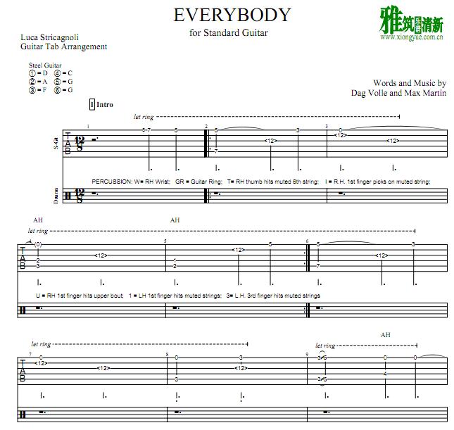 luca stricagnoli  - Everybody吉他谱
