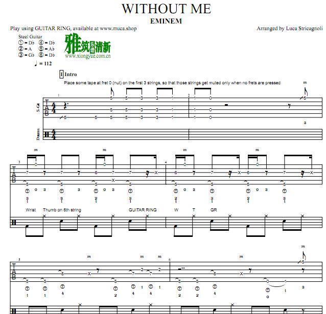 luca stricagnoli  - Without Me吉他谱