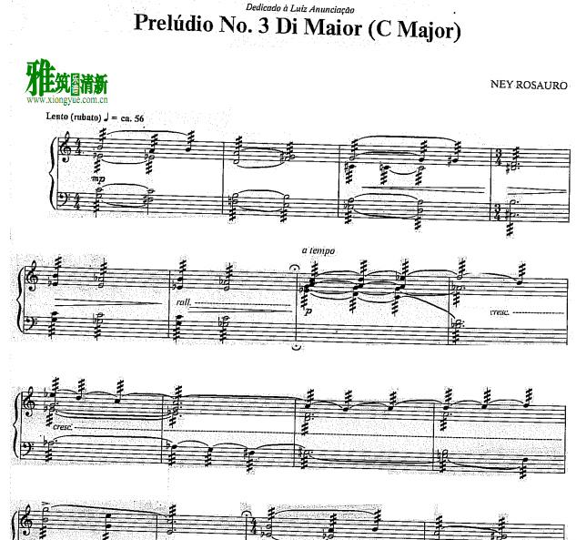 ney rosauro 罗萨洛 prelulio 前奏曲 3 马林巴谱