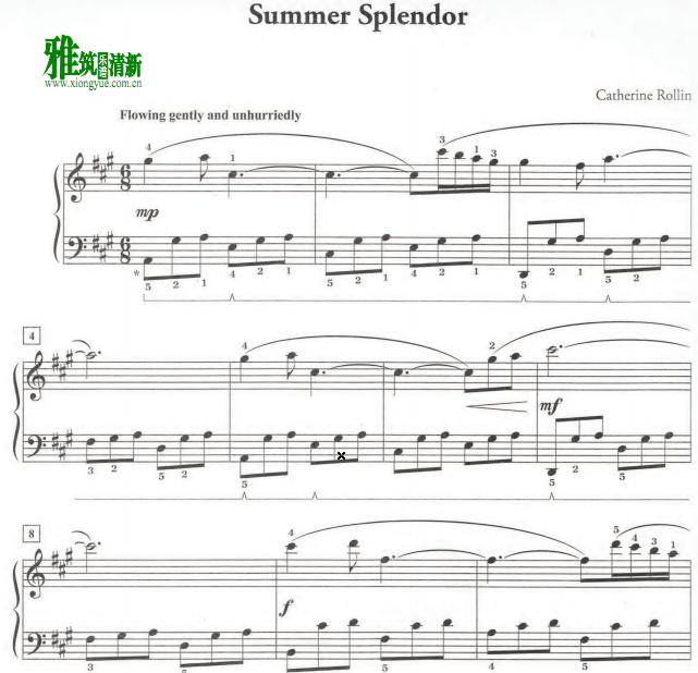 Catherine Rollin - summer splendor钢琴谱