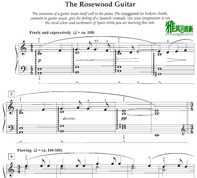 Timothy Brown - The Rosewood Guitar  钢琴谱