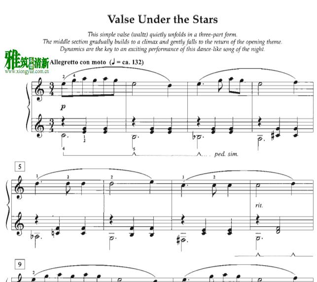 Timothy Brown - Valse Under the Stars钢琴谱