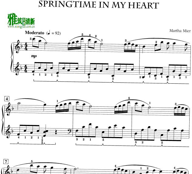 Martha Mier - Springtime In My Heart钢琴谱