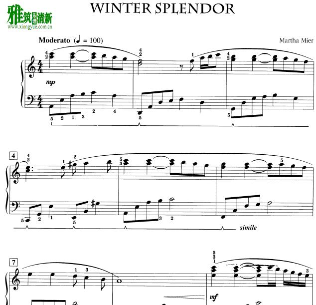 Martha Mier - Winter Splendor钢琴谱