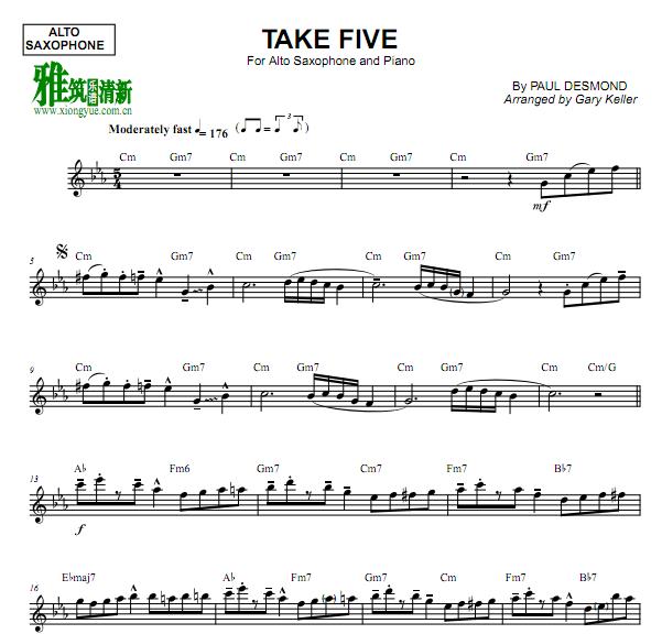 TAKE FIVE萨克斯谱