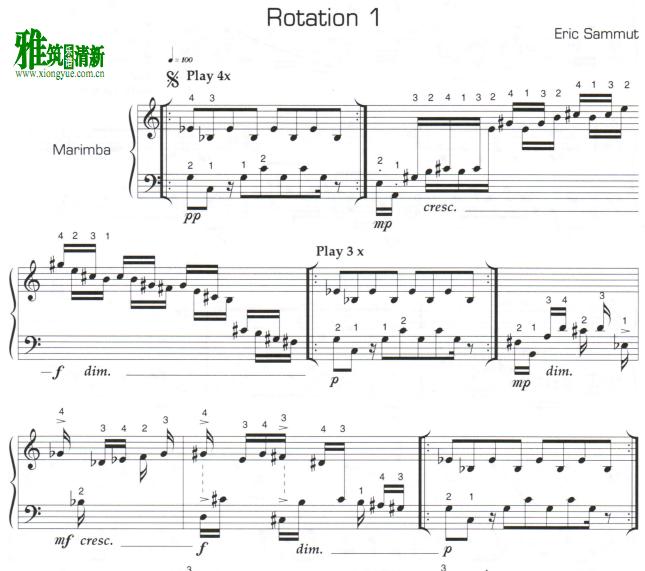 艾瑞克.萨姆 Eric Sammut - Rotation I 旋转1 马林巴谱