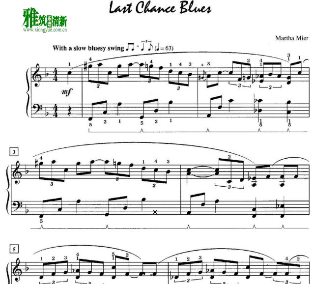 Martha Mier - Last Chance Blues钢琴谱