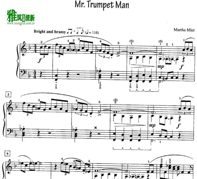Martha Mier - Mr. Trumpet Man钢琴谱