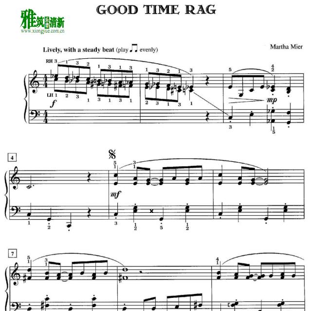 Martha Mier  - GOOD TIME RAG钢琴谱