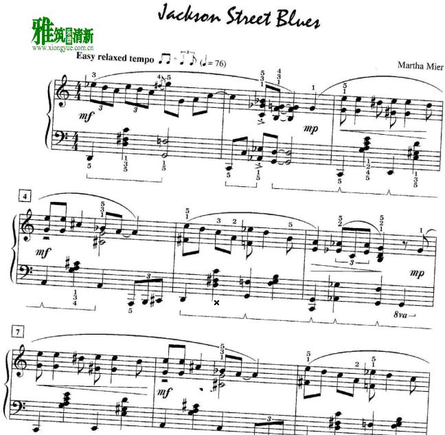 Martha Mier - JACKSON STEEET BLUES钢琴谱