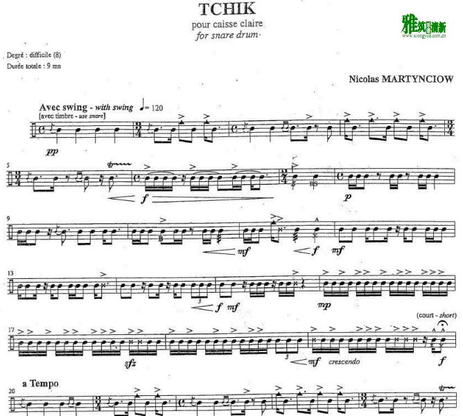 martynciow tchik 小军鼓谱