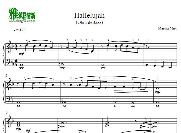 Martha Mier - Hallelujah钢琴谱