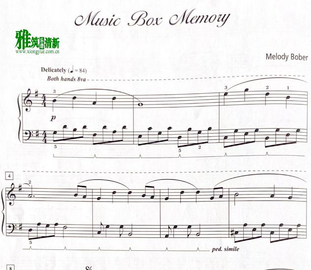 Melody Bober - Music Box Memory 八音盒的回忆钢琴谱