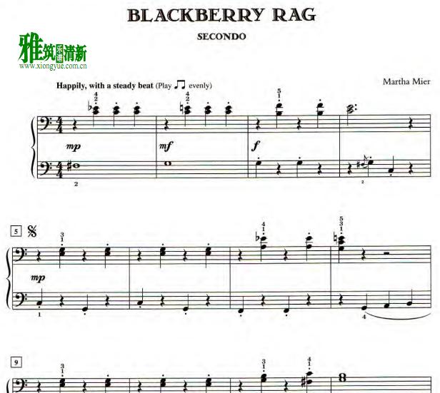 Martha Mier - Blackberry rag 四手联弹谱2