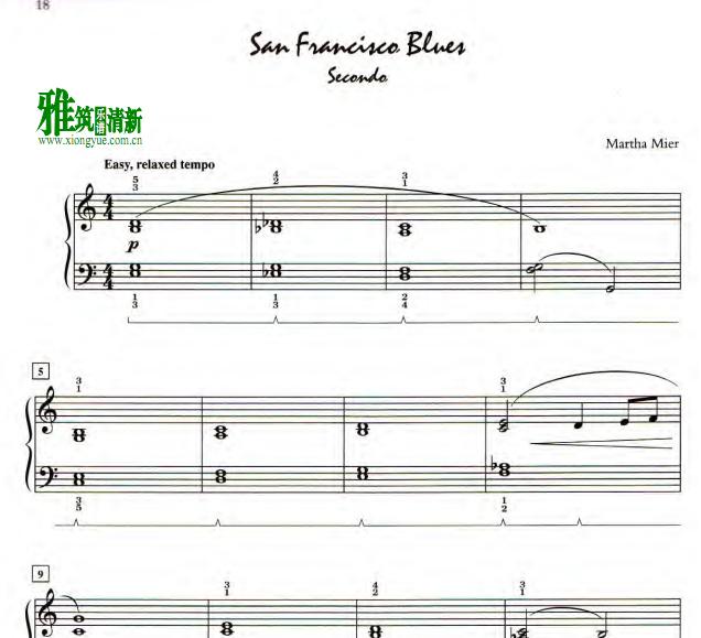 Martha Mier - San Francisco Blues四手联弹谱2