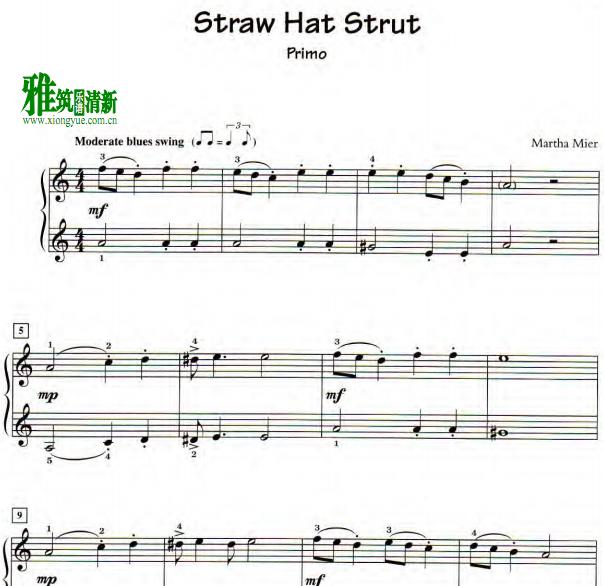 Martha Mier - Straw Hat Strut四手联弹谱4