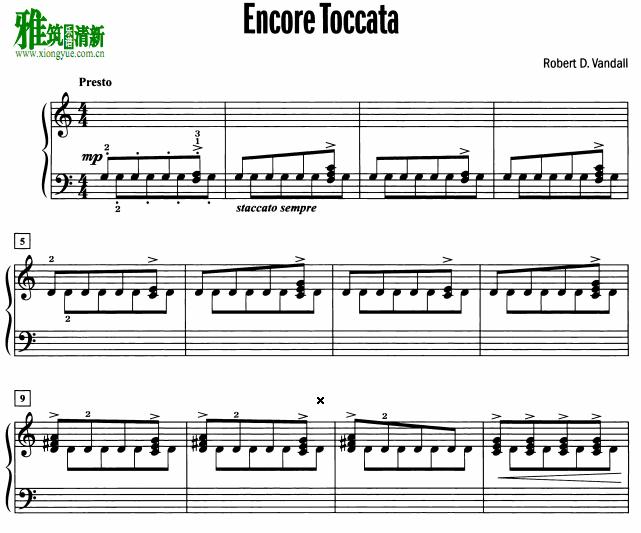 Robert D. Vandall - Encore Toccata钢琴谱