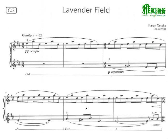 Karen Tanaka - Lavender Field钢琴谱
