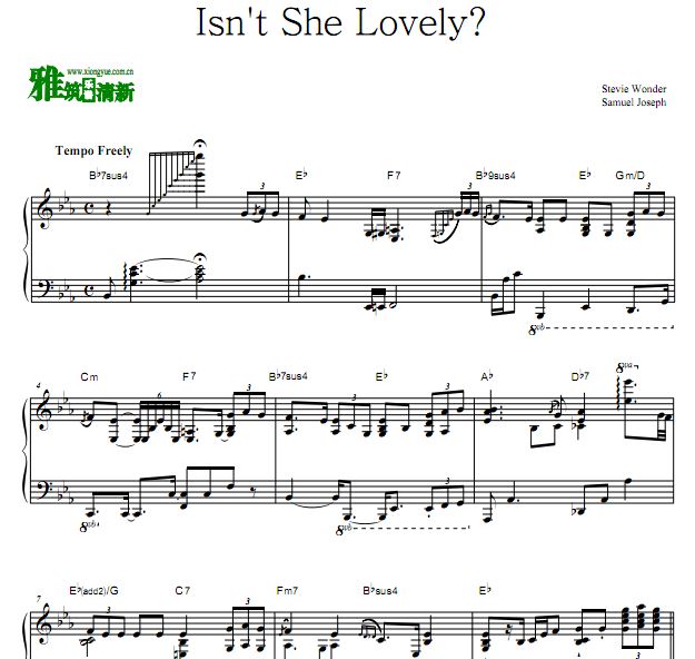 Samuel Joseph - Isn't She Lovely 钢琴谱