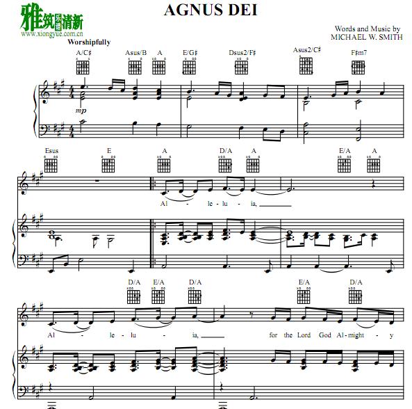 Michael W.Smith - Agnus Dei钢琴谱 正谱