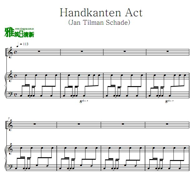 情键四分钟 Handkanten Act四手联弹谱