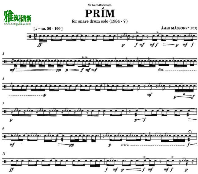 Askell Masson - Prim小军鼓谱