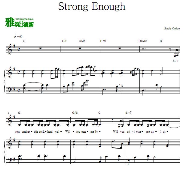 Stacie Orrico - Strong enough歌谱 钢琴弹唱谱