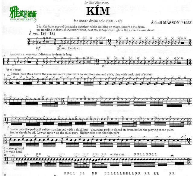 Askell Masson - Kim 小军鼓谱