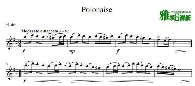 巴赫 polonaise长笛谱