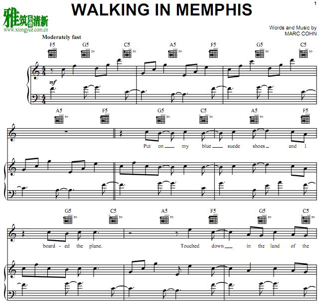 Marc Cohn - Walking in Memphis钢琴谱