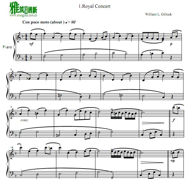 William Gillock - Royal Concert钢琴谱