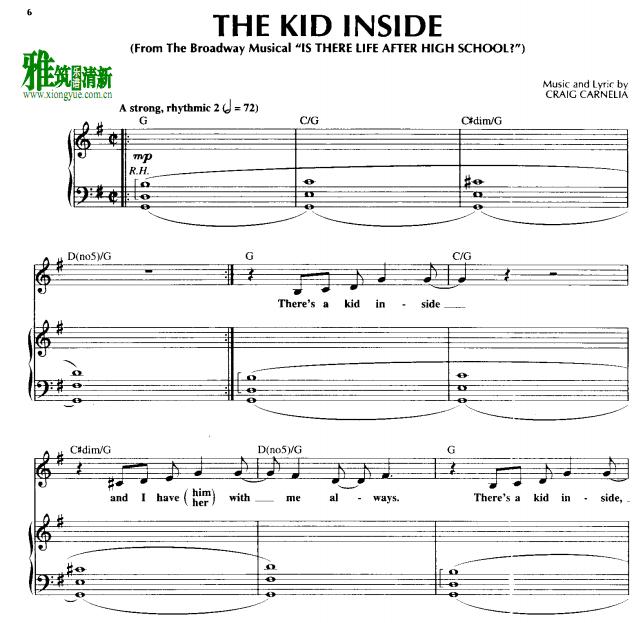 IS THERE LIFE AFTER HIGH SCHOOL - The Kid Inside钢琴伴奏谱