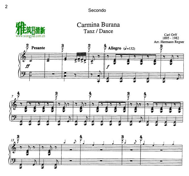 Orff - Carmina Burana四手联弹谱3