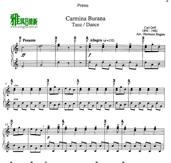 Orff - Carmina Burana四手联弹谱4