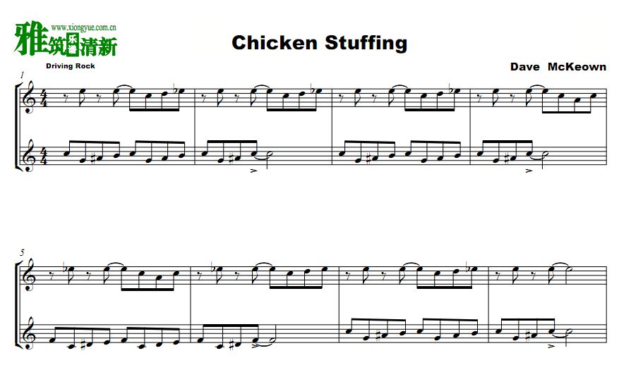 Chicken stuffing小号爵士二重奏谱