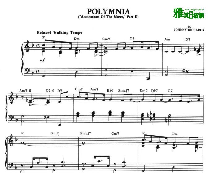 POLYMNIA - Dave Brubeck 钢琴谱