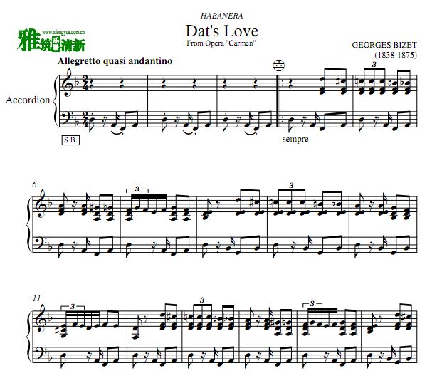 Dat's love (Habanera) ַ